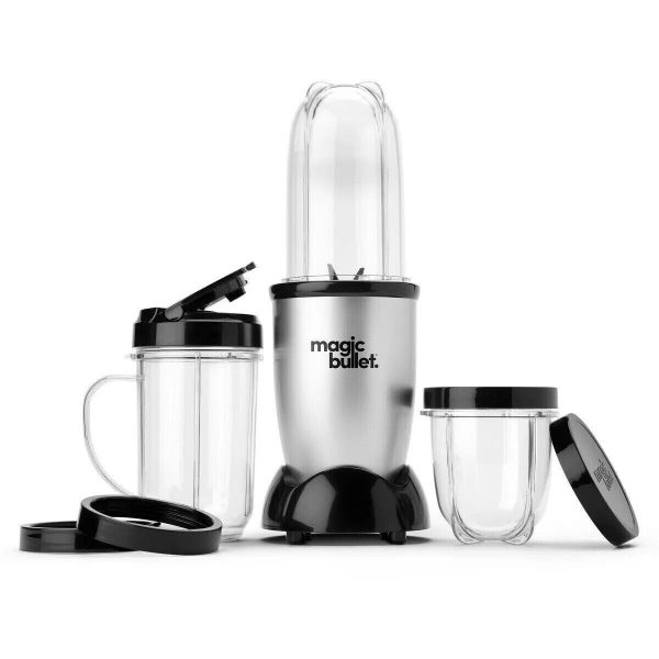 Magic Bullet 11 Piece Set Blender & Mixer Chop Mince Electric – Silver NEW