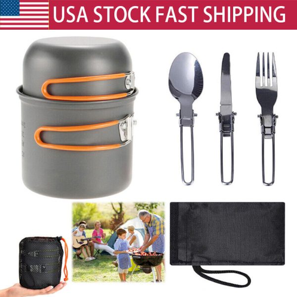 Outdoor Camping Cookware Set Portable Cook Gear Lightweight Cookware Sets