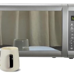 Emerson MW7601SL Compact Countertop Microwave Oven with Sleek Mirrored Finish Do