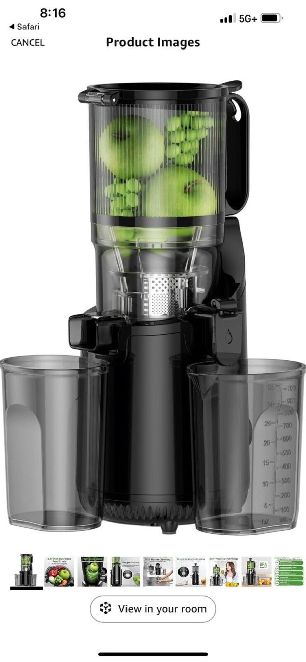 Cold Press Juicer, Amumu Slow Masticating Machines with 6.1″ Extra Large Feed