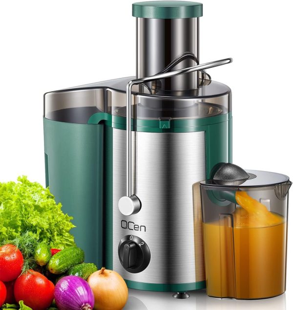 Qcen Juicer Machine, 500W Centrifugal Juicer Extractor KS-501 – Green