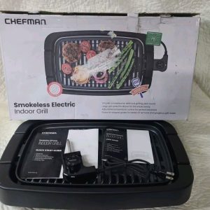 CHEFMAN Smokeless Indoor Electric Grill, Adjustable Temp Control, Pyramid Grates