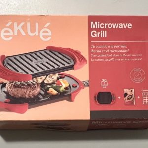 LEKUE Microwave Grill, Sandwich Maker, Panini Press, 10 In x 5.7 in Red