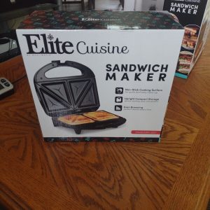 Elite Cuisine Electric Sandwich Maker Toaster Non Stick Panini Grill (ESM-2207)