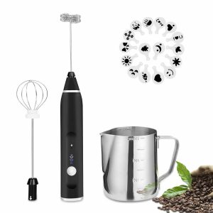 Electric Milk Coffee Frother Foam Mixer Egg Whisks 12oz Pitcher USB Rechargeable