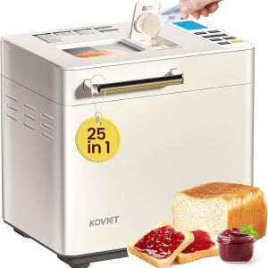 25-In-1 Bread Maker Machine with Automatic Dual Dispenser, 2LB Stainless Steel B