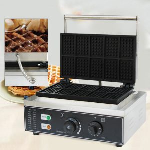 Commercial Electric Waffle Baker 4 Grids Pancake Maker Machine Stainless Steel