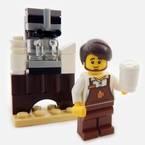 NEW LEGO BARISTA with COFFEE MACHINE MINIFIG LOT food espresso city town chef