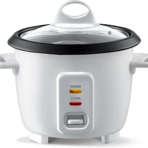 Mini Rice Cooker 2 Cups Uncooked & Steam Tray, Portable Small Food Steamer, Remo