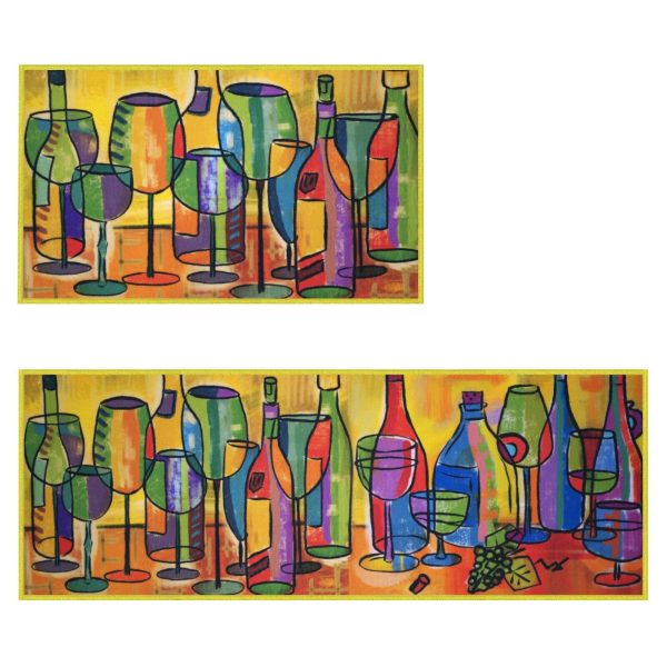 UpNUpCo Artistic and Colorful Kitchen Rugs Kitchen Mats for Floor