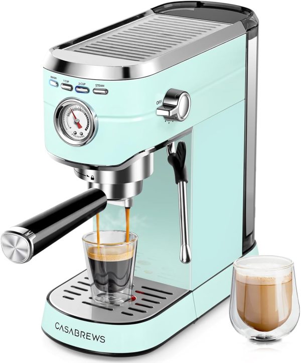 Espresso Machine 20 Bar, Cappuccino Machine with Milk Frother Steam Wand, Stainl