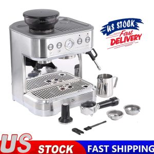 15 Bar 1350W Espresso Coffee Machine with Milk Frother and Grinder Latte Coffee