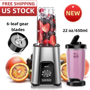 900W Personal Blender for Shakes Smoothies Countertop Blenders w/ 2 BPA-Free Cup