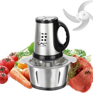 12 Cup Food Processors with Handle, Meat Grinder Veggie Chopper with Stainless S