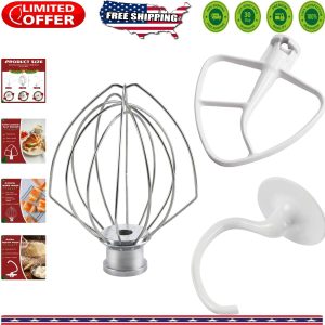 Premium 4.5 QT Mixer Accessory Kit: Dough Hook, Whip & Coated Beater Essentials