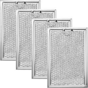 Microwave Oven Grease Filter Replacement – 7-5/8 X 5 X 3/32 Inch, 4 Packs