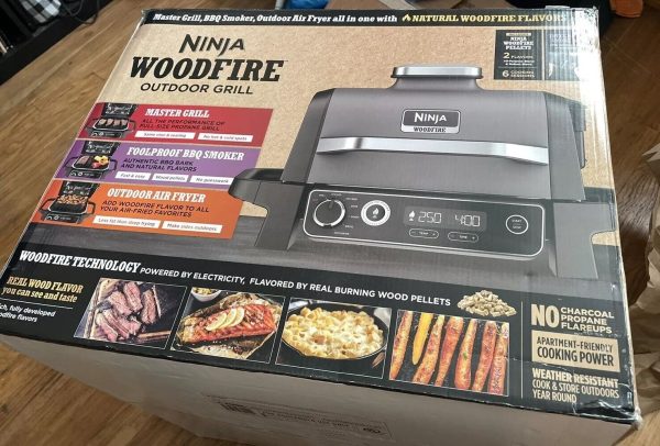 Ninja Woodfire 7-in-1 Outdoor Grill 1760-Watt Grey Electric Grill (OG701LW)