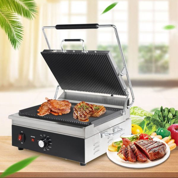 CMI Commercial Panini Press Grill Eectric 6 Slices Sandwich Maker Machine