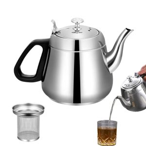 Metal Kettle 1.5L Water Boiling Kettle with Tea Strainer Food Grade Tea Kettles