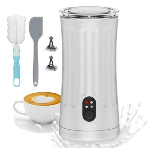 GENERIC ELECTRIC MILK FROTHER, 4-IN-1 MILK STEAMER AND FROTHER, SS-001 – WHITE