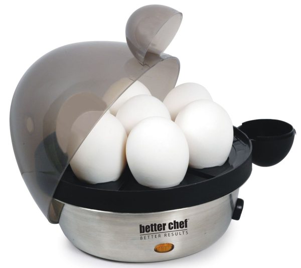 Better Chef Electric Egg Cooker | Stainless Steel | Boil up to 7 Eggs in a Ma…