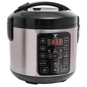 – Small Digital Electric Rice Cooker, 4-8 Cups, 10 Preset Settings, Brown and…