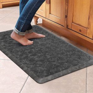 WISELIFE Kitchen Mat and Rugs Cushioned Anti 28″L x 17.3″W x 0.5″Th, Grey