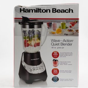 Hamilton Beach Wave Action Quiet Blender, 48 oz. Glass Jar, New Damaged Box