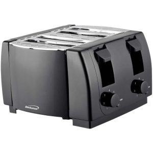 Brentwood Toaster Black 4-Slice Cool Touch Exterior Adjustable Browning Compact