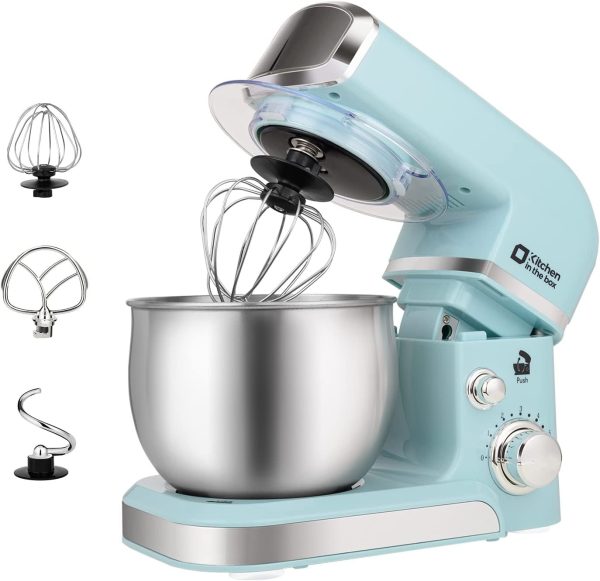 Kitchen in the Box Stand Mixer,3.2Qt Small Electric Food Mixer 6 Speeds Portable