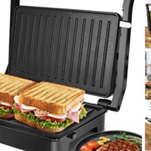 Panini Press Sandwich Maker,  1000W Sandwich Press Grill with Non-Stick Coated