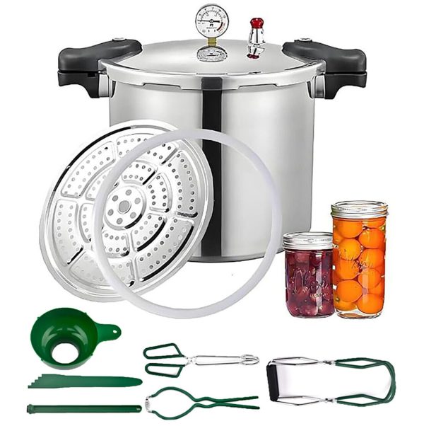 25 Quart induction pressure canner Cooker & pressure canner with gauge & pressur