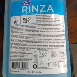 Urnex Rinza Alkaline Formula Milk Frother Cleaner, 33.6oz 1 Liter 695kb