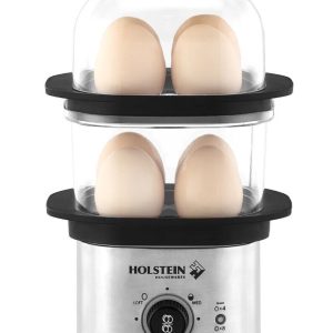 Holstein Double Tier Egg Cooker – 8 Eggs  or 4 Hotdogs – NEW