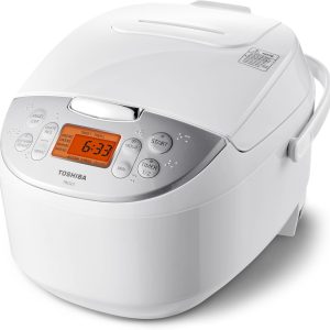 Toshiba 6-Cup Japanese Rice Cooker with Fuzzy Logic, 7 Functions, and Digital Di