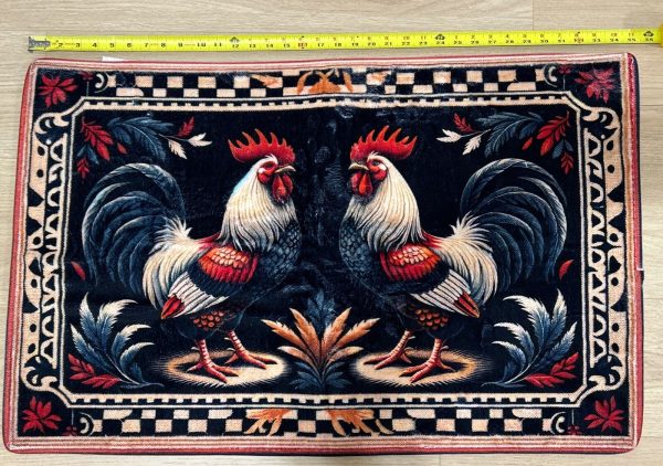 Premium Comfort Kitchen Mat (Vintage Rooster) Light Memory Foam