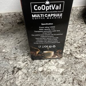 CoOptVal Multi Capsule Coffee Machine. Various Capsule Brands. Hot and Cold Brew