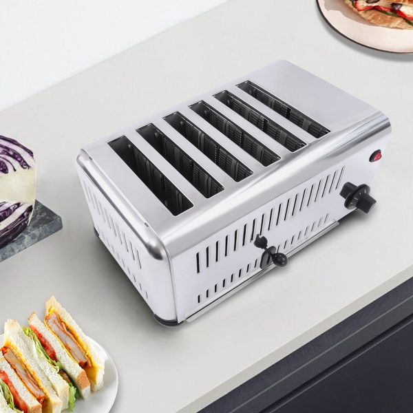 6 Slice Commercial Conveyor Toaster Stainless Steel Bread Toaster Baking Machine