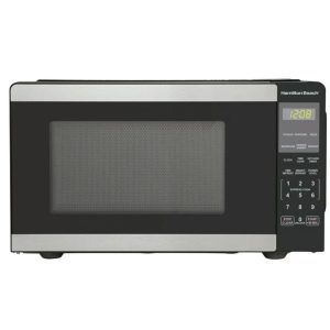 Hamilton Beach 0.9 Cu ft Countertop Microwave Oven, 900 Watts, Black Stainless