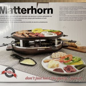 Swissmar 8 Person Matterhorn Oval Raclette Party Grill w/ Base & Plate Walnut