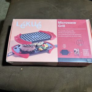 Lekue Microwave Grill, Sandwich Maker, Panini Press, 10 In x 5.7 In  Red