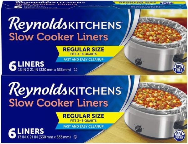 Kitchens Slow Cooker Liners, Regular (Fits 3-8 Quarts), 6 Count (Pack of 2), 12