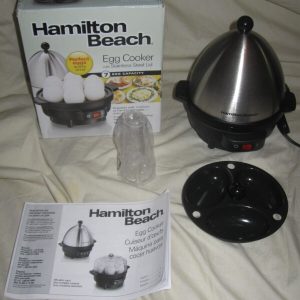 New Hamilton Beach Electric Hard Boiled Poached Soft Medium 7  Egg Cooker 25503