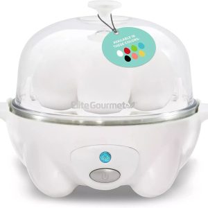 Elite Gourmet EGC-007 Rapid Egg Cooker, 7 Easy-To-Peel, Hard, Medium, White