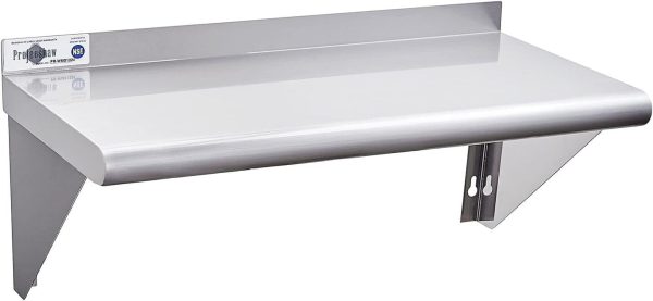 Profeeshaw NSF Stainless Steel Shelf 12” x 24”, 230 lb Commercial Shelves Wall M