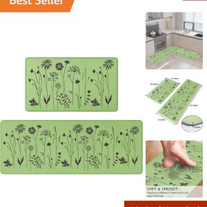 Cushioned Anti-Fatigue Kitchen Mats – Non-Slip Waterproof 2-Piece Set 17”x47”