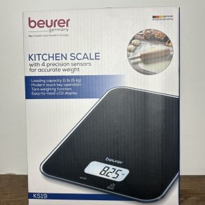 Beurer Digital Kitchen Scale KS19. Tare, Touch Key, Glass surface. 11 lbs/5g