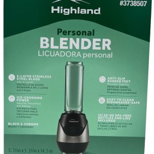 Highland Personal Blender 20 oz BPA Free Black Silver 112-Watt Blender NEW