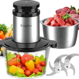 8 Cup Mini Food Processor Electric Meat Grinder Chopper Stainless Steel Bowl Hom