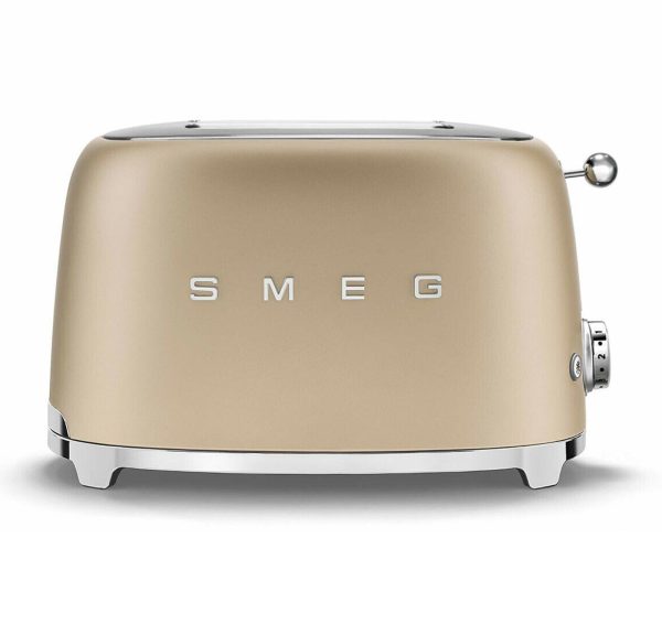 Smeg TSF01CHMUS Champagne 50s Retro Style 2 Slice Toaster (Open Box)